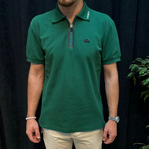 LC Premium Fermuarlı Polo Yaka Tişört Yeşil