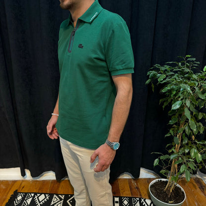 LC Premium Fermuarlı Polo Yaka Tişört Yeşil