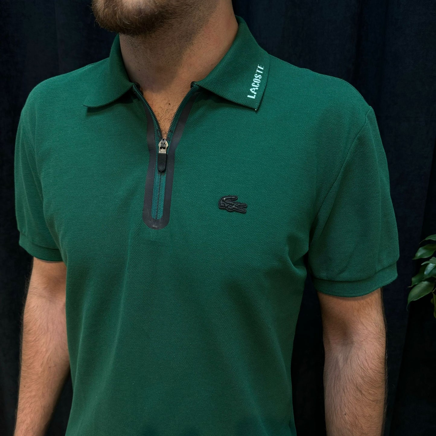 LC Premium Fermuarlı Polo Yaka Tişört Yeşil