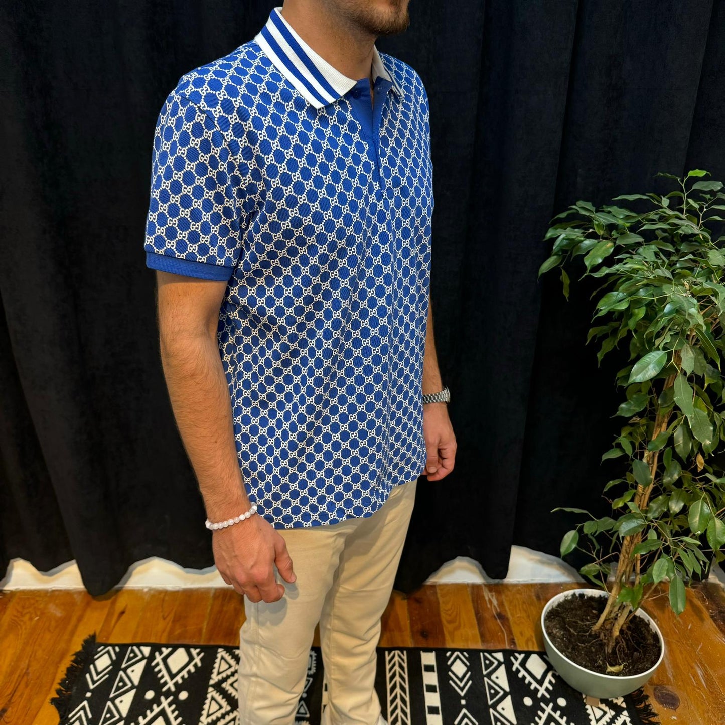 GG Premium Polo Yaka Tişört Mavi