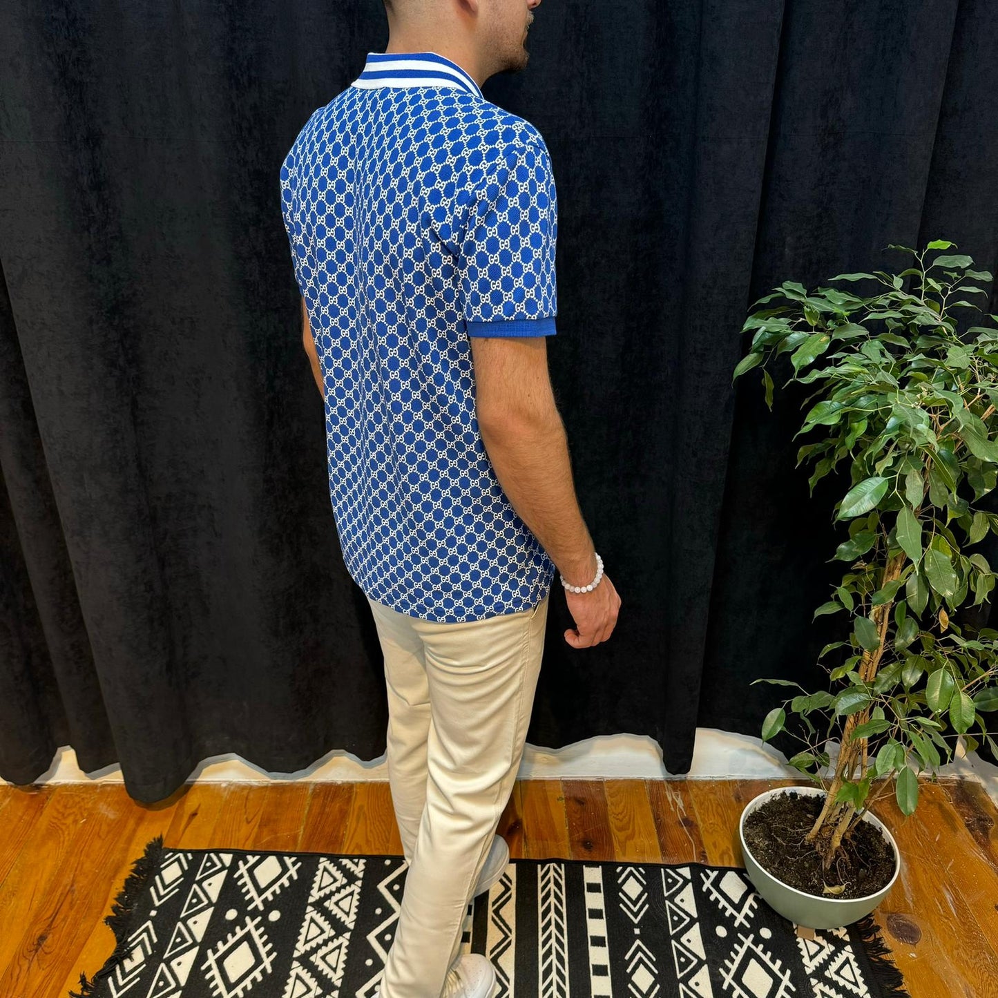 GG Premium Polo Yaka Tişört Mavi