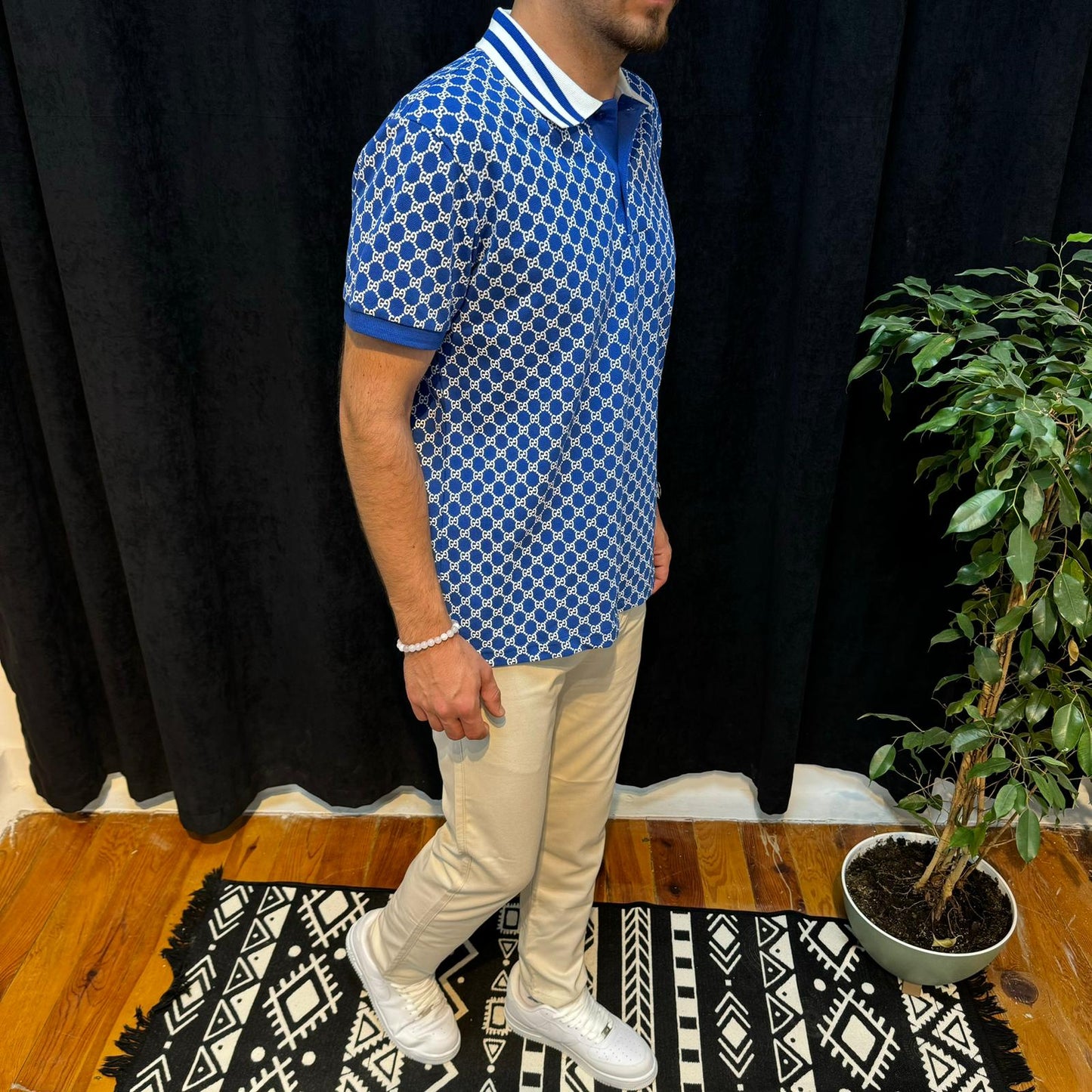 GG Premium Polo Yaka Tişört Mavi