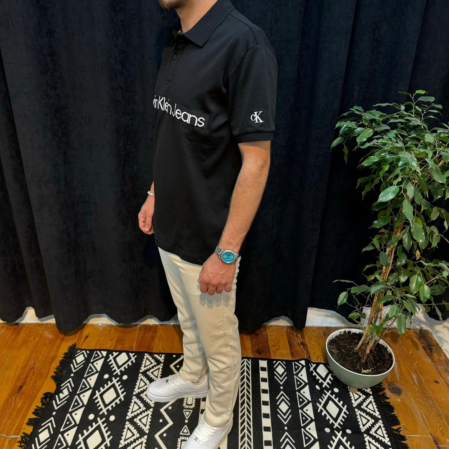 CK Premium Polo Yaka Tişört Siyah