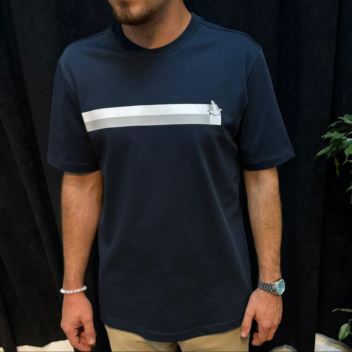 Premium Bisiklet Yaka Tişört Lacivert