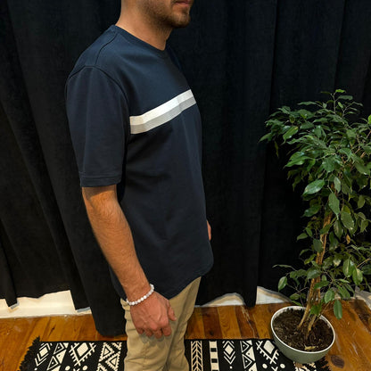 Premium Bisiklet Yaka Tişört Lacivert