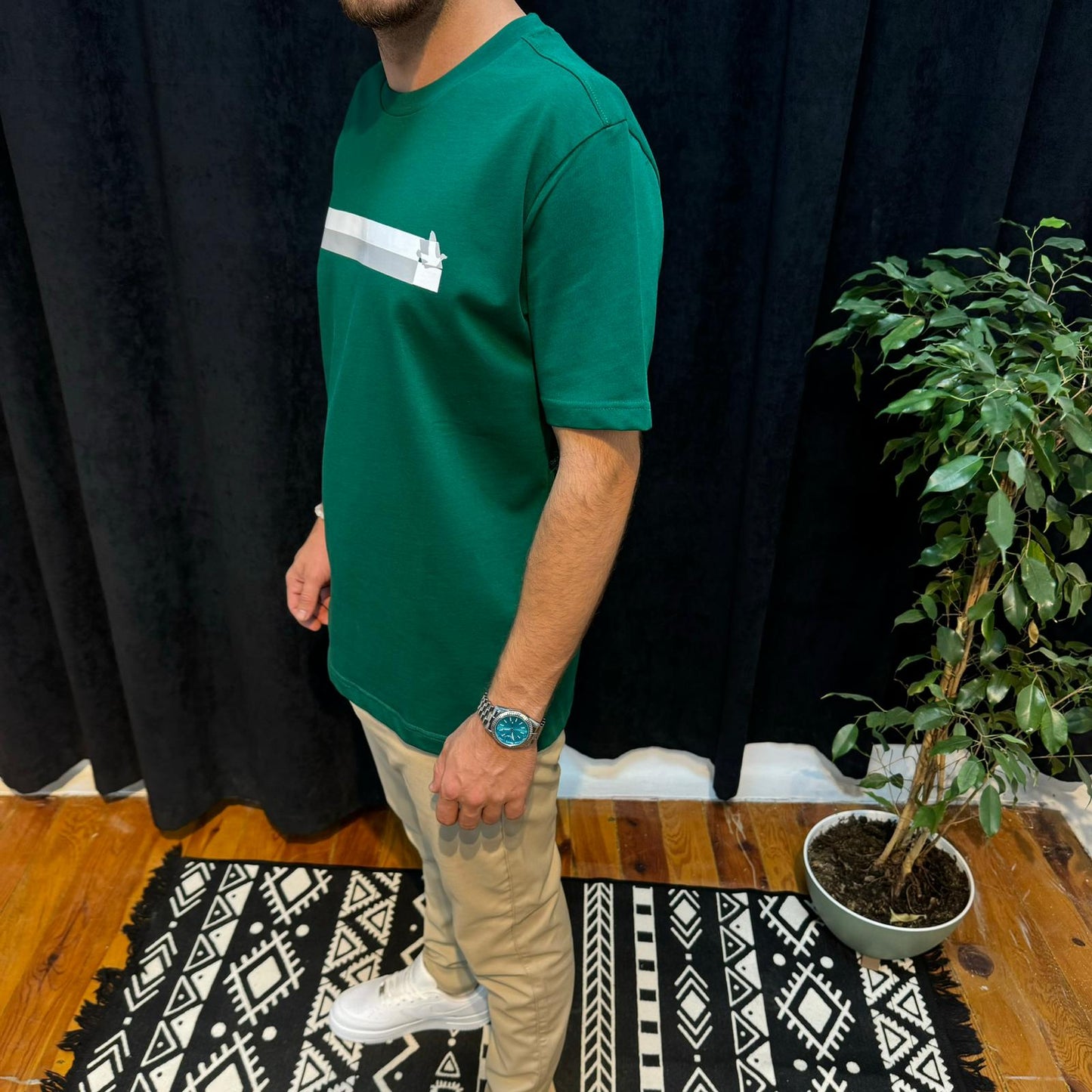 Premium Bisiklet Yaka Tişört Yeşil