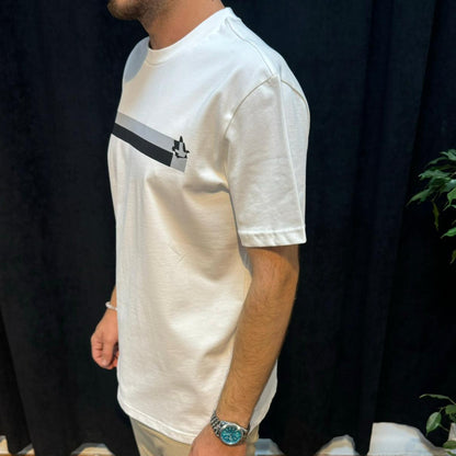 Premium Bisiklet Yaka Tişört Beyaz