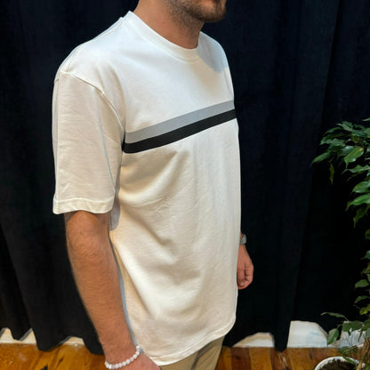 Premium Bisiklet Yaka Tişört Beyaz