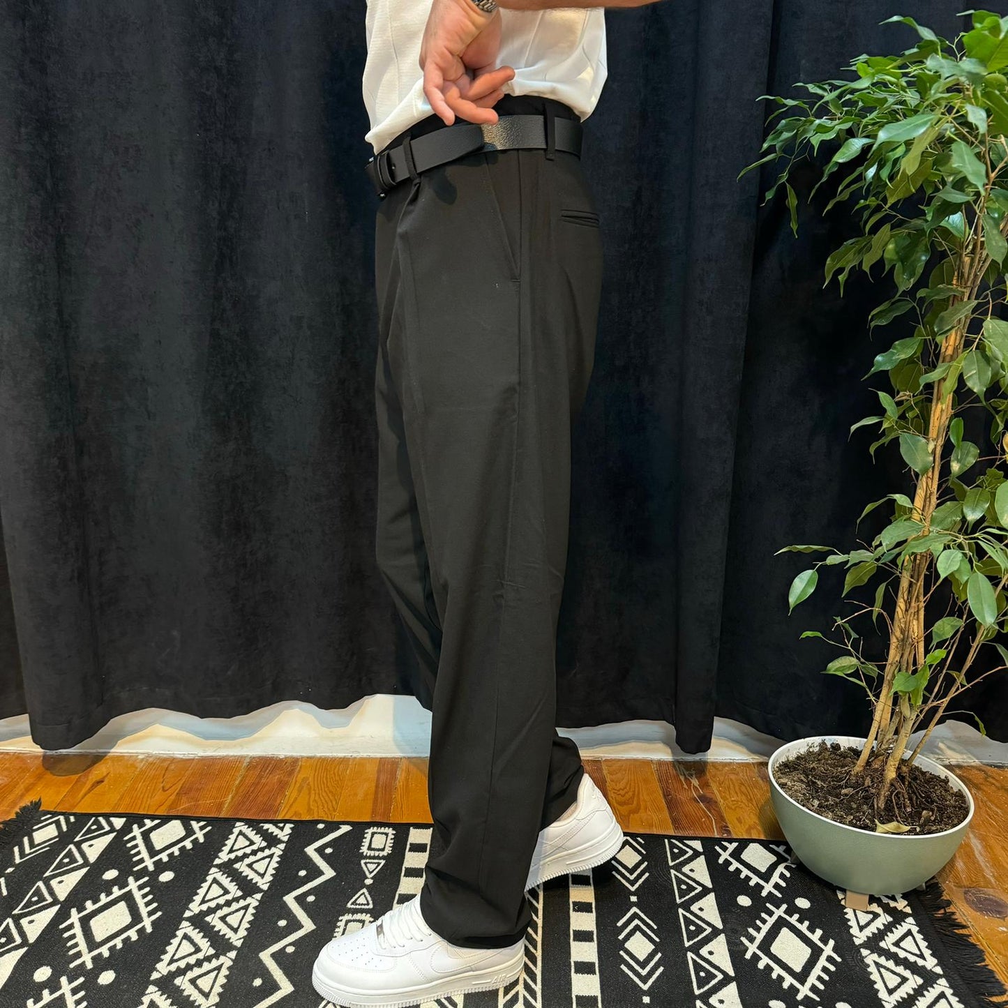 Premium Kumaş Jagger Pantolon Siyah