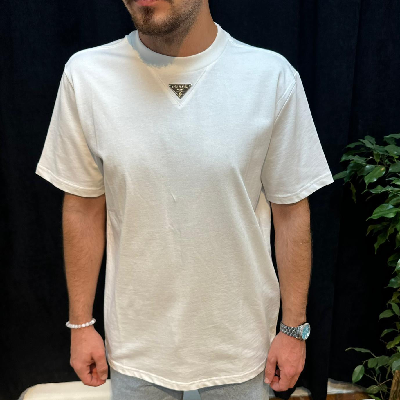 PR Premium Bisiklet Yaka Tişört Beyaz