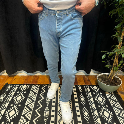 Premium Kot Pantolon Taşlı Mavi