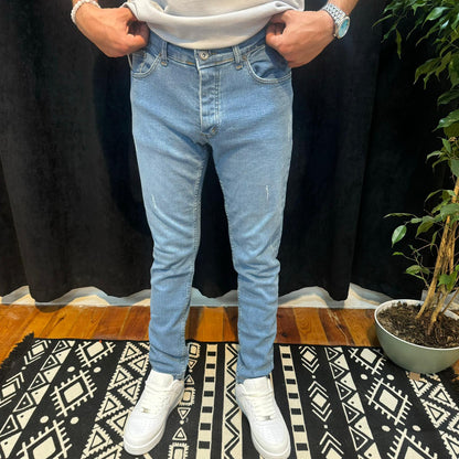 Premium Kot Pantolon Taşlı Mavi