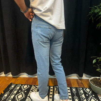 Premium Kot Pantolon Taşlı Mavi