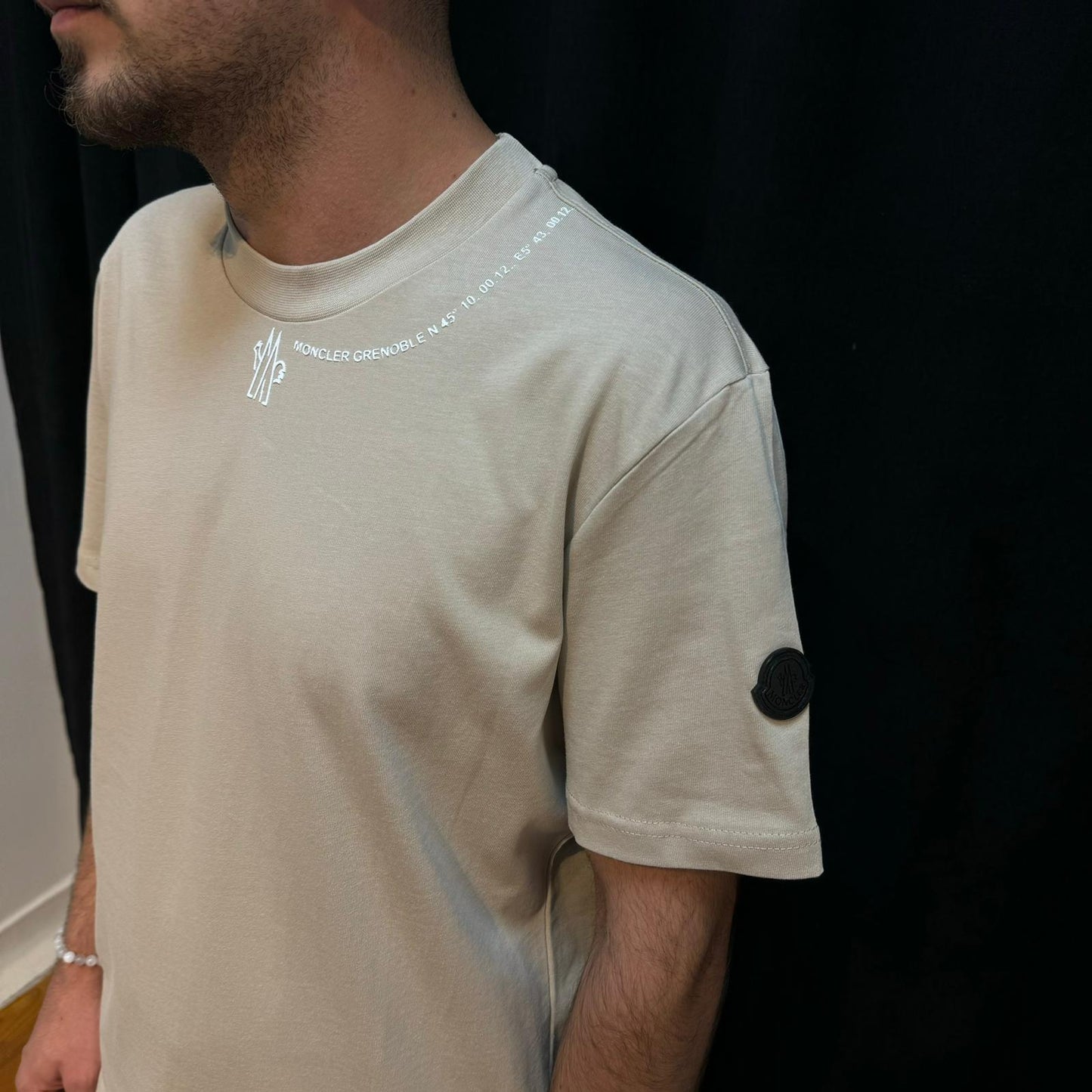 Premium Bisiklet Yaka Tişört Bej