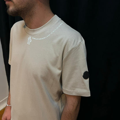 Premium Bisiklet Yaka Tişört Bej
