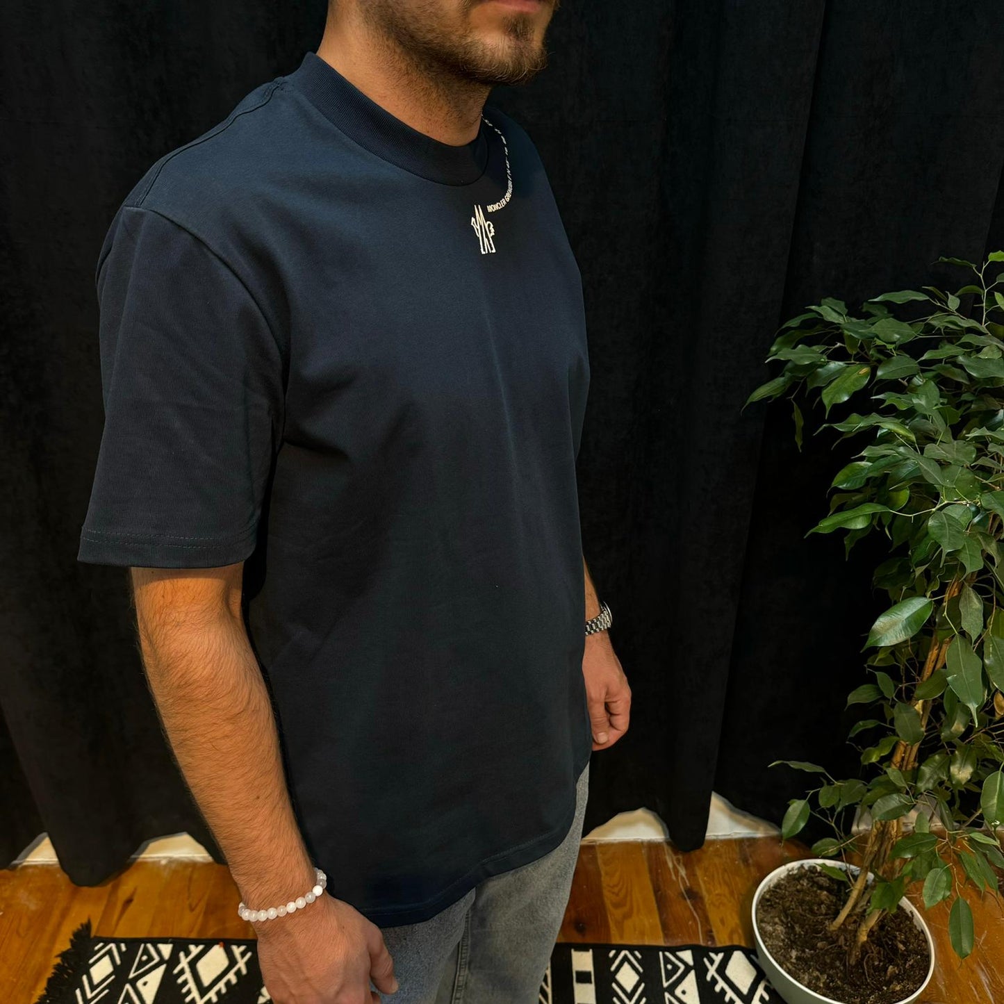 Premium Bisiklet Yaka Tişört Lacivert