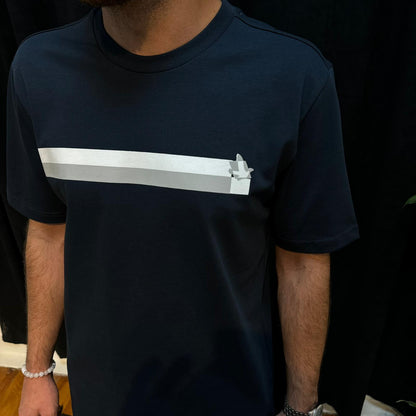 Premium Bisiklet Yaka Tişört Lacivert